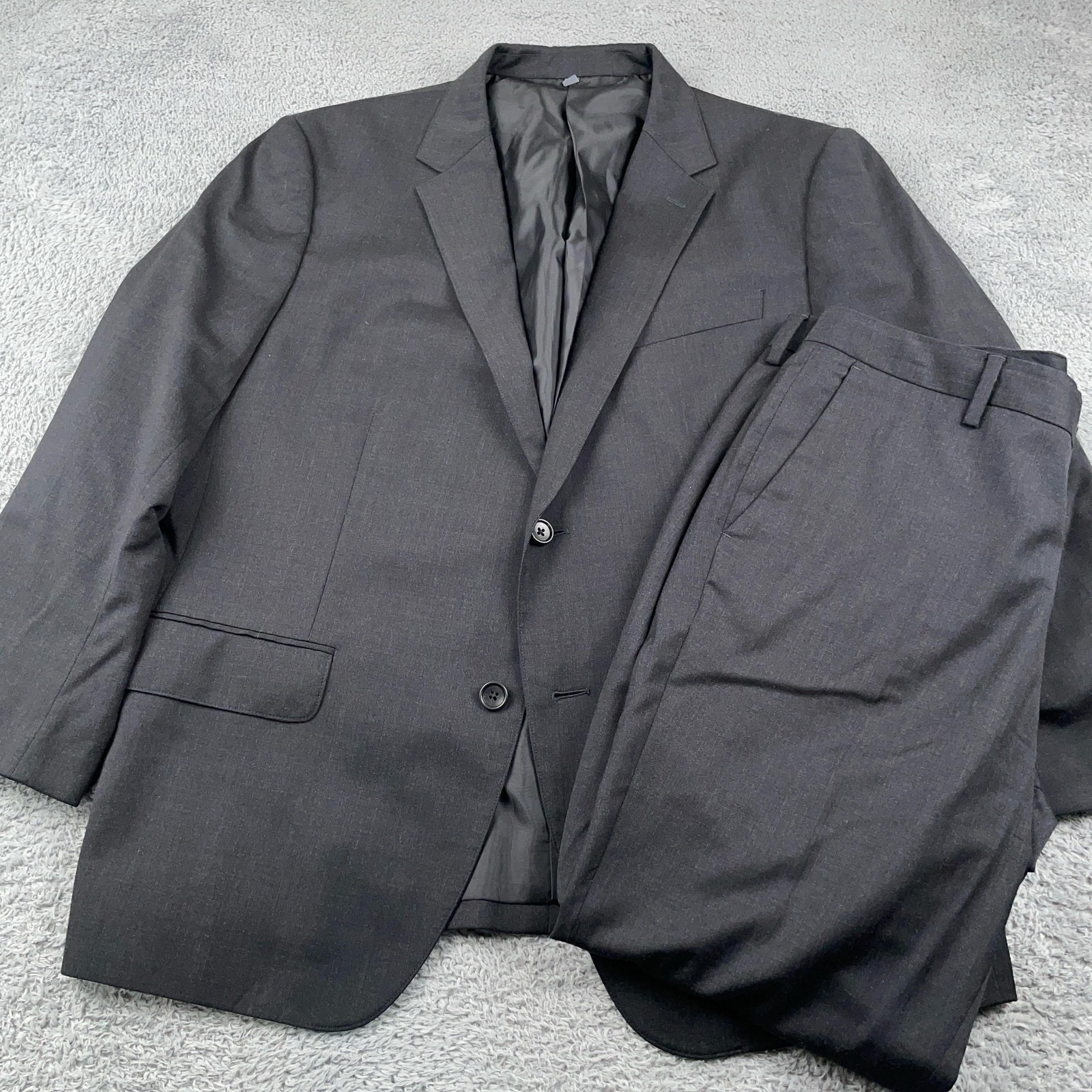 Bonobos Suit Mens 44 Short Standard Fit Charcoal Wool Blend Blazer Pants 33 Slim